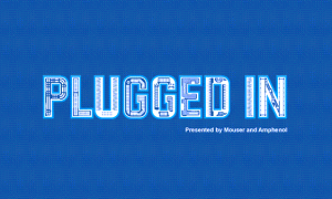 plugged in logo for presentation blue shawdow