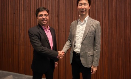 Transphorm CEO Dr. Primit Parikh and Renesas CEO Hidetoshi Shibata