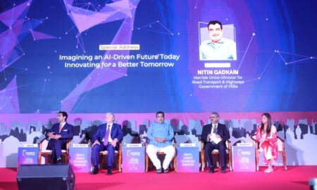 Shri Nitin Gadkari Union Minister for Road Transport Highways at Convergence India Expo 2025 2 scaled e1742557172647