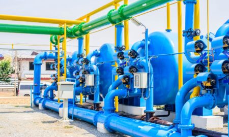 chiller water pump with pressure gauge, water support.