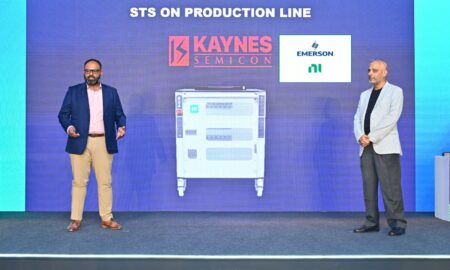 L R Shitendra Bhattacharya, Country Head & Director India, Emerson's Test & Measurement Group & Raghu Panicker, CEO, Kaynes Semicon(1)