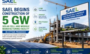 SAEL 5 GW solar cell and module manufacturing facility under construction in Uttar Pradesh