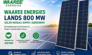 Waaree Energies solar modules deployed for an 800 MW renewable energy project