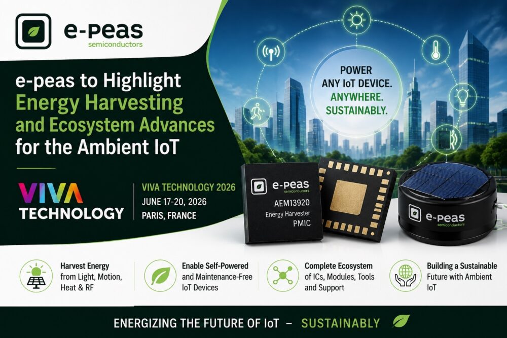 e peas showcasing Ambient IoT energy harvesting solutions and ecosystem innovations at VivaTech 2026