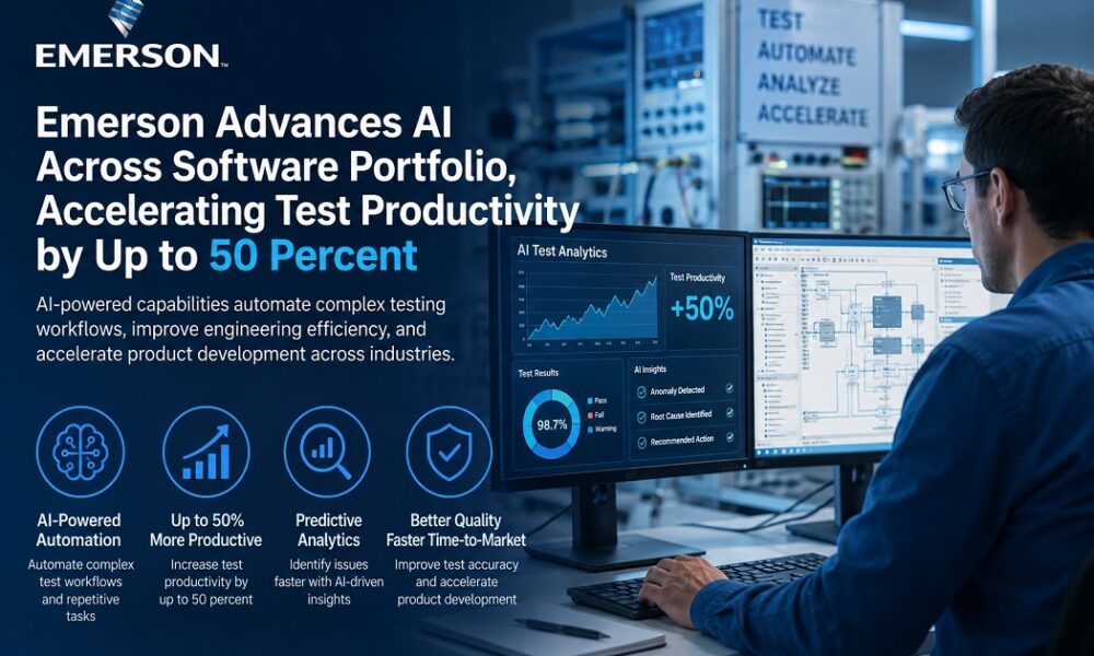Engineers using Emerson AI-powered software to automate testing and improve engineering productivity.