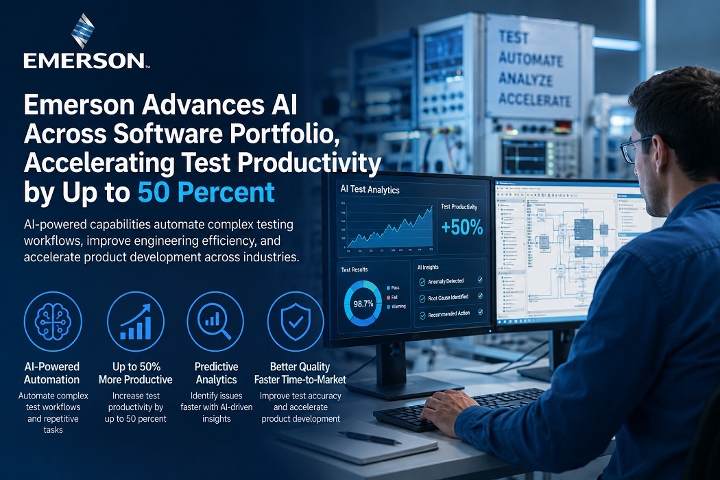 Engineers using Emerson AI-powered software to automate testing and improve engineering productivity.