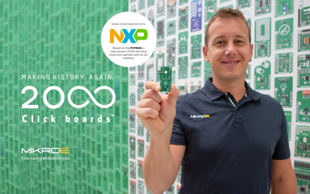 MIKROE 2000th Click Board with NXP ultra low power RTC
