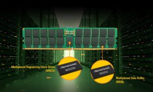 Renesas Gen 3 MRDIMM chipset delivering DDR5 memory speeds up to 16,000 MT/s for AI and high-performance computing servers.