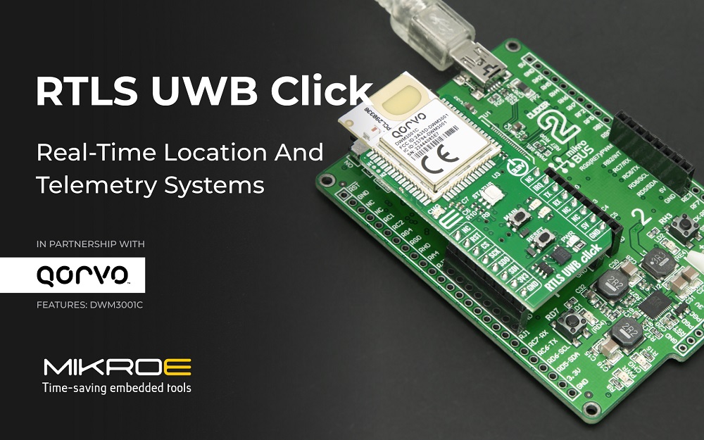 MIKROE RTLS UWB Click for real-time location and telemetry systems