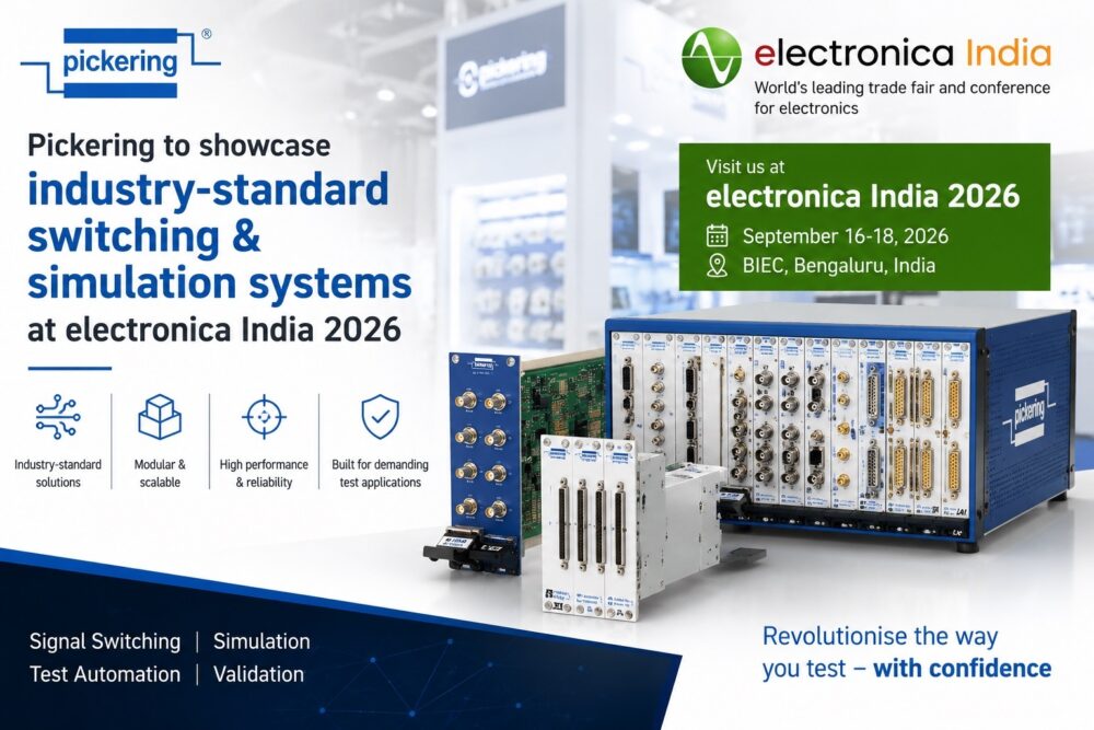 Pickering industry-standard switching and simulation systems showcased at electronica India 2026
