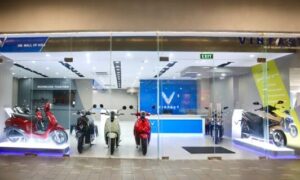 VinFast electric motorcycle showroom in the Philippines showcasing electric scooters and sustainable mobility solutions.