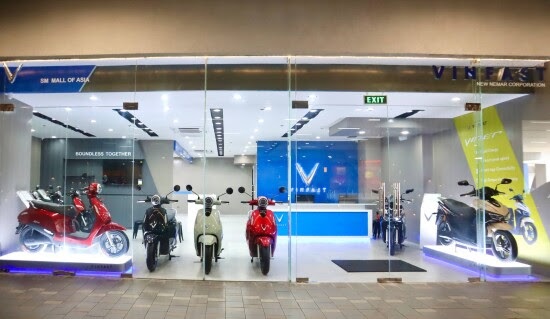 VinFast electric motorcycle showroom in the Philippines showcasing electric scooters and sustainable mobility solutions.