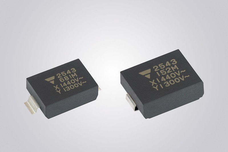 New Vishay Y1 safety capacitors reduce board space by up to 40 percent