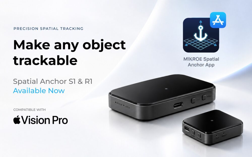 MIKROE spatial tracking units for Apple Vision Pro immersive experience headset